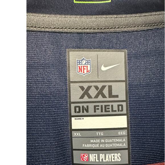 Nike On Field Russell Wilson Seattle Seahawks Mens NFL Team Blue Jersey XXL - Picture 4 of 6